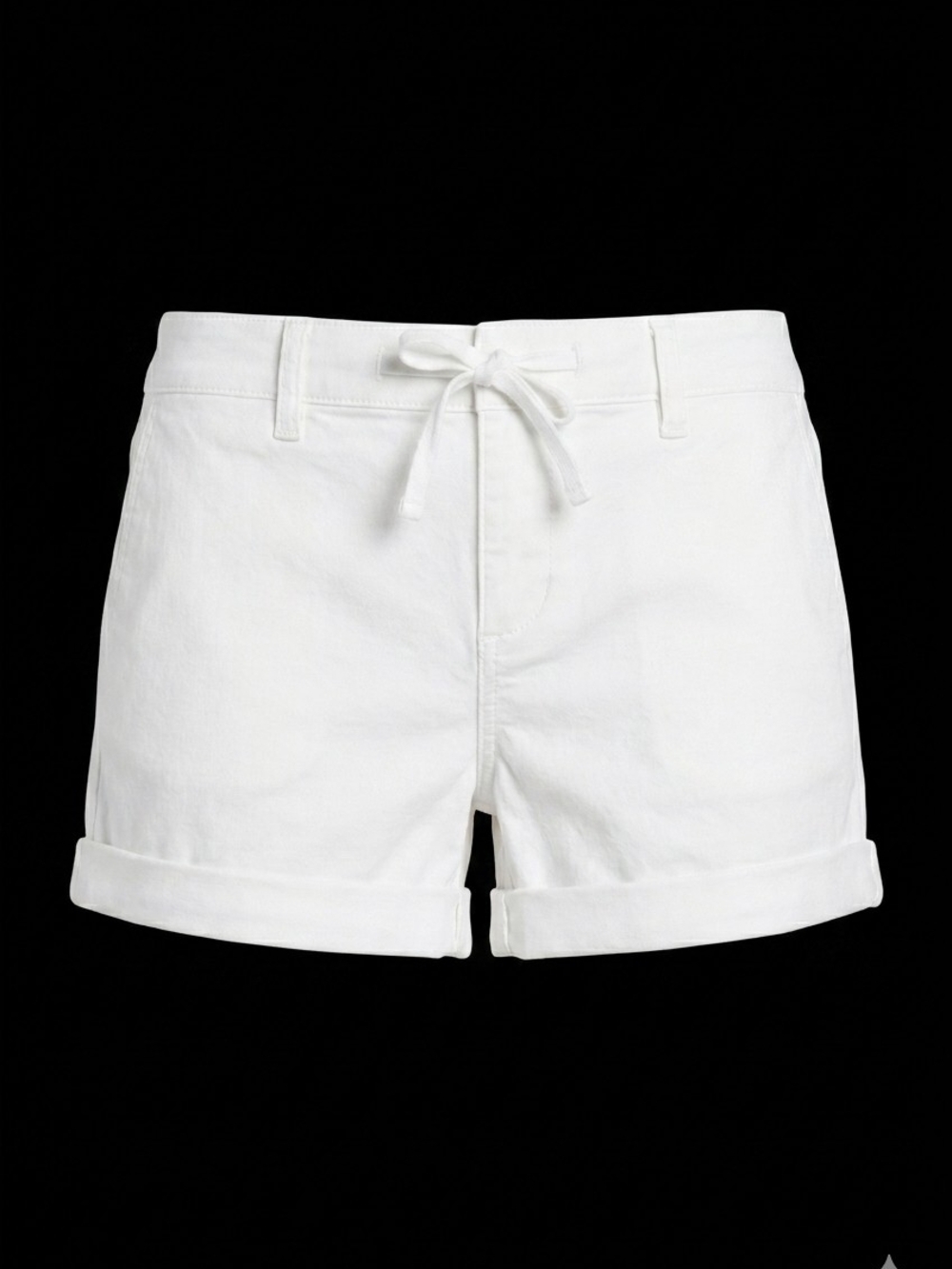 PULS - ​Torrid White Cotton Spandex Cuffed Drawstring Pull-On Shorts